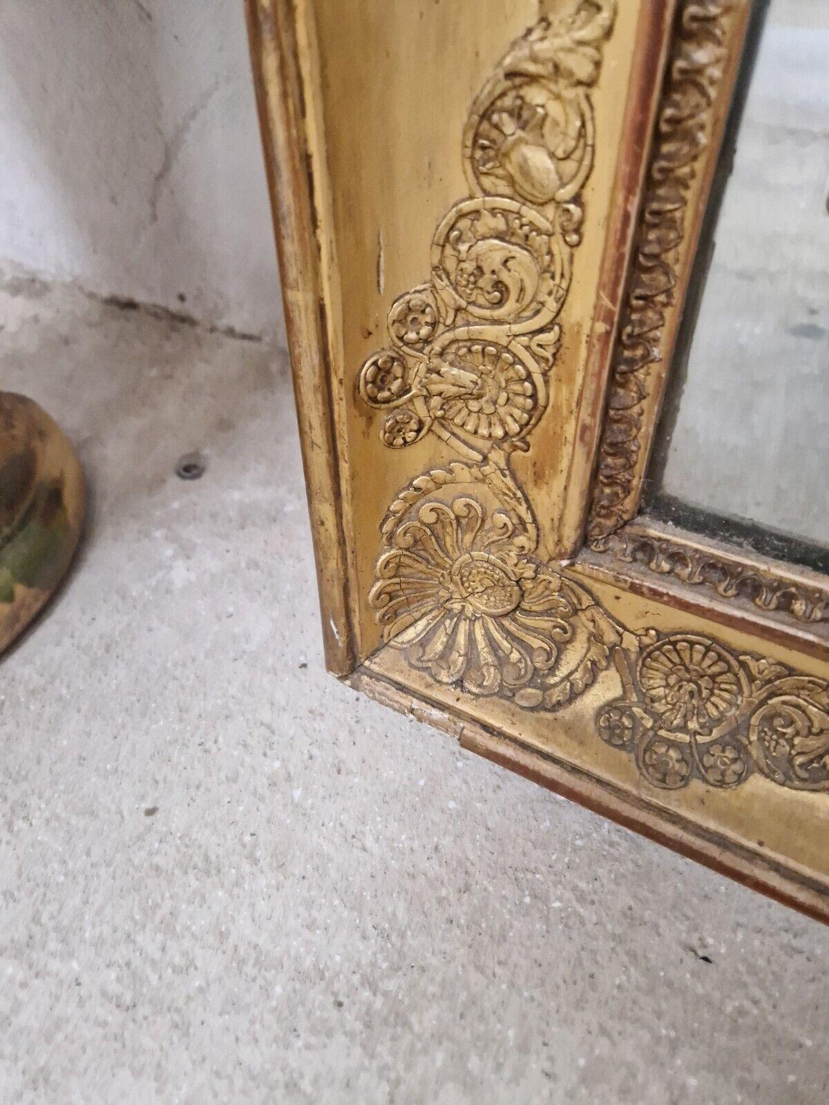 Large Early 19th Century French Mirror Regency Period Gilded 9