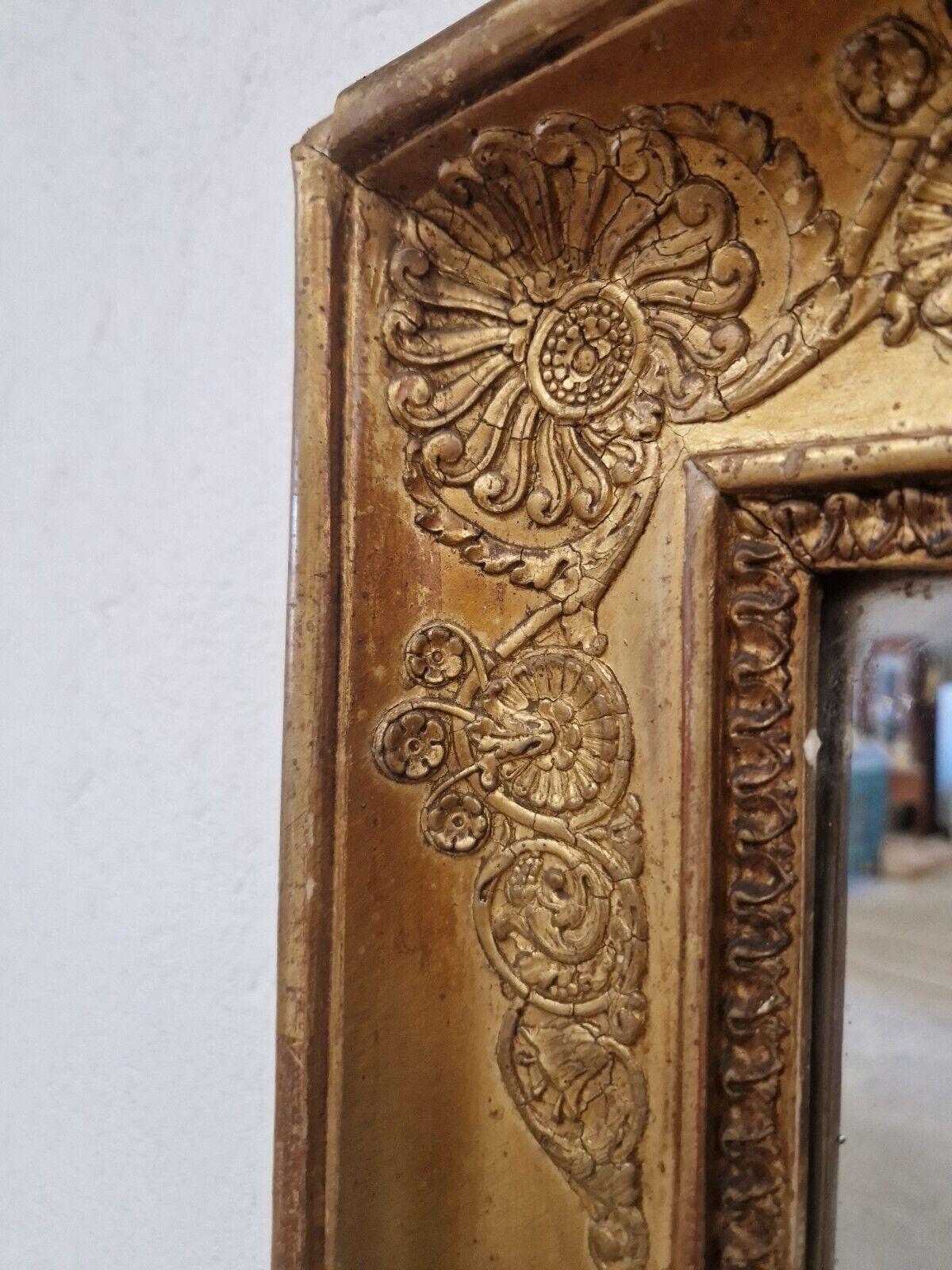 Large Early 19th Century French Mirror Regency Period Gilded 10