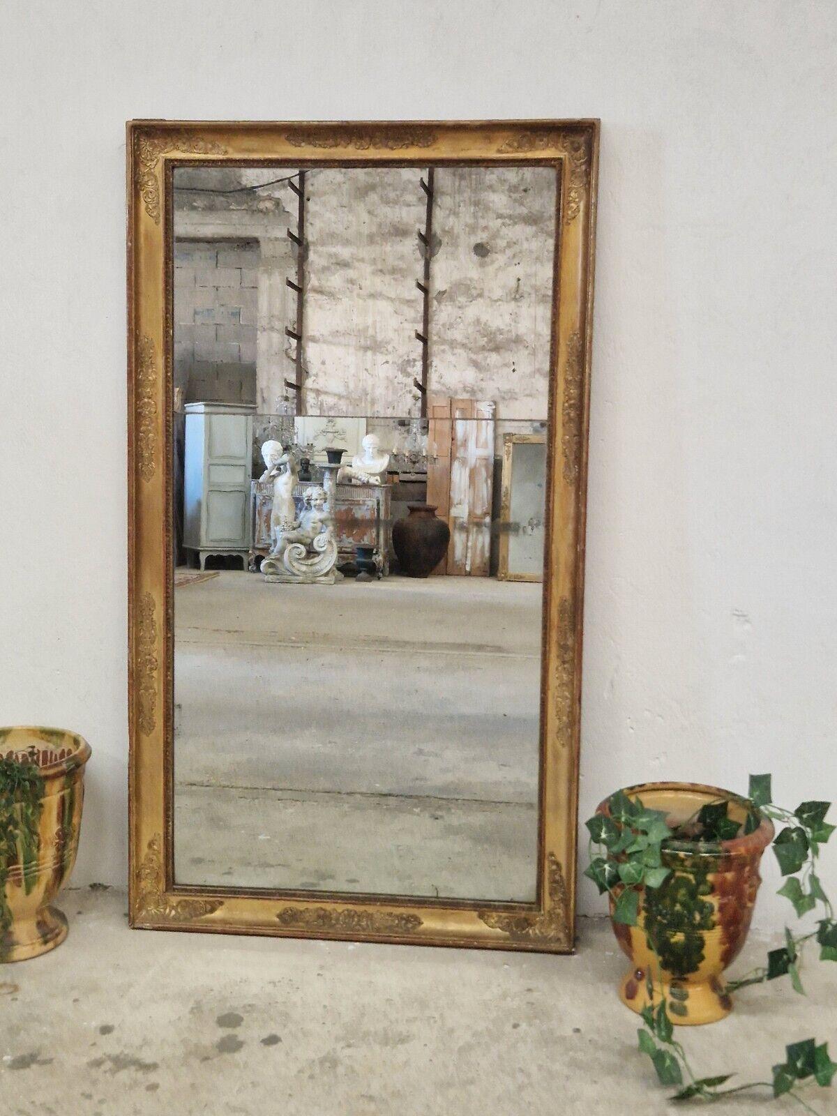Molded Large Early 19th Century French Mirror Regency Period Gilded