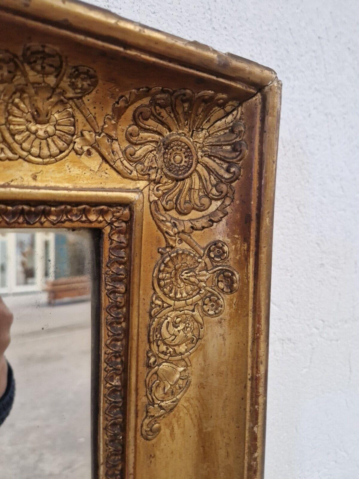 Large Early 19th Century French Mirror Regency Period Gilded 3