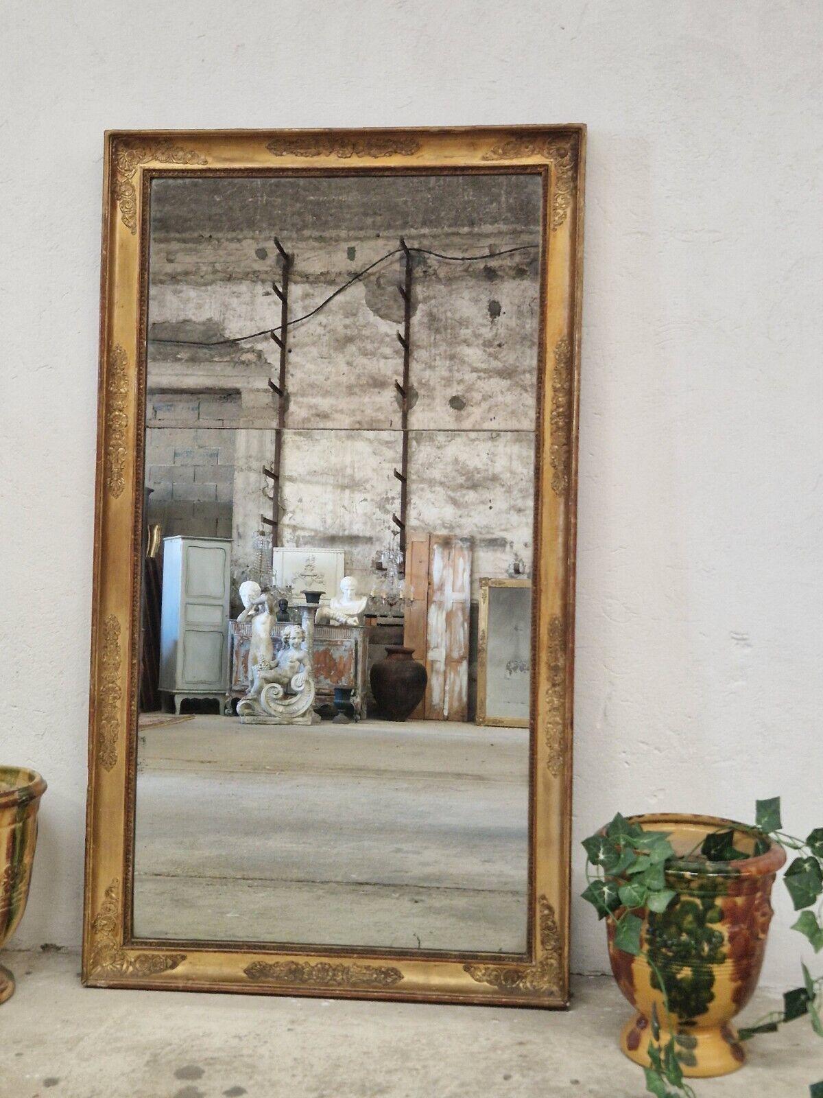 Large Early 19th Century French Mirror Regency Period Gilded 4