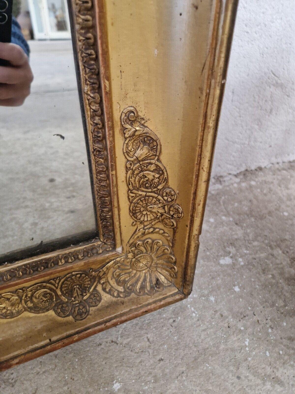 Large Early 19th Century French Mirror Regency Period Gilded 5