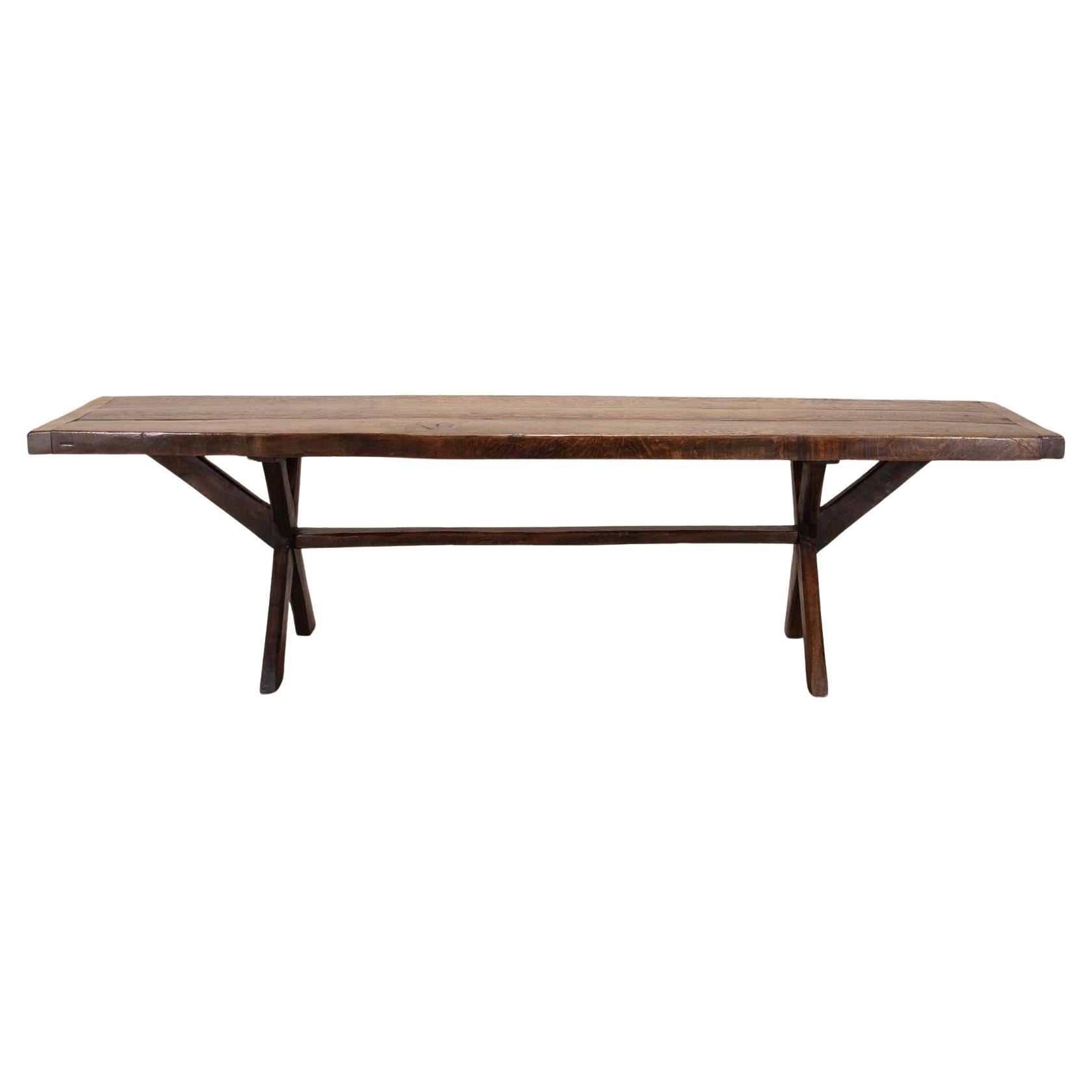 Large table de taverne en Oak du début du 19e siècle de George III en vente