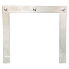 Large Early 19th Century Georgian Style Polished Steel Fireplace Insert