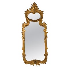 Large Early 19th Century Italian Mirror in Rococo Style