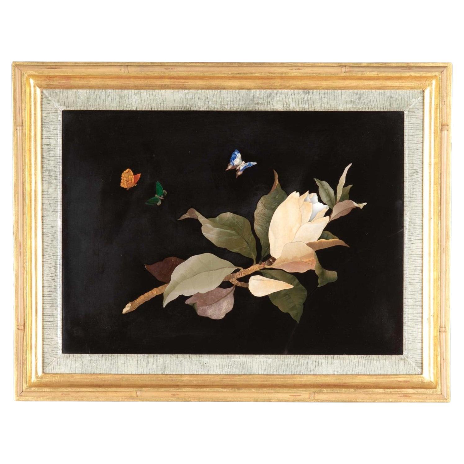 Große italienische Pietra Dura-Plakette aus dem frühen 19.