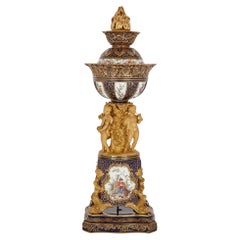 Gran jarrón de centro de mesa de porcelana Minton de principios del siglo XIX 