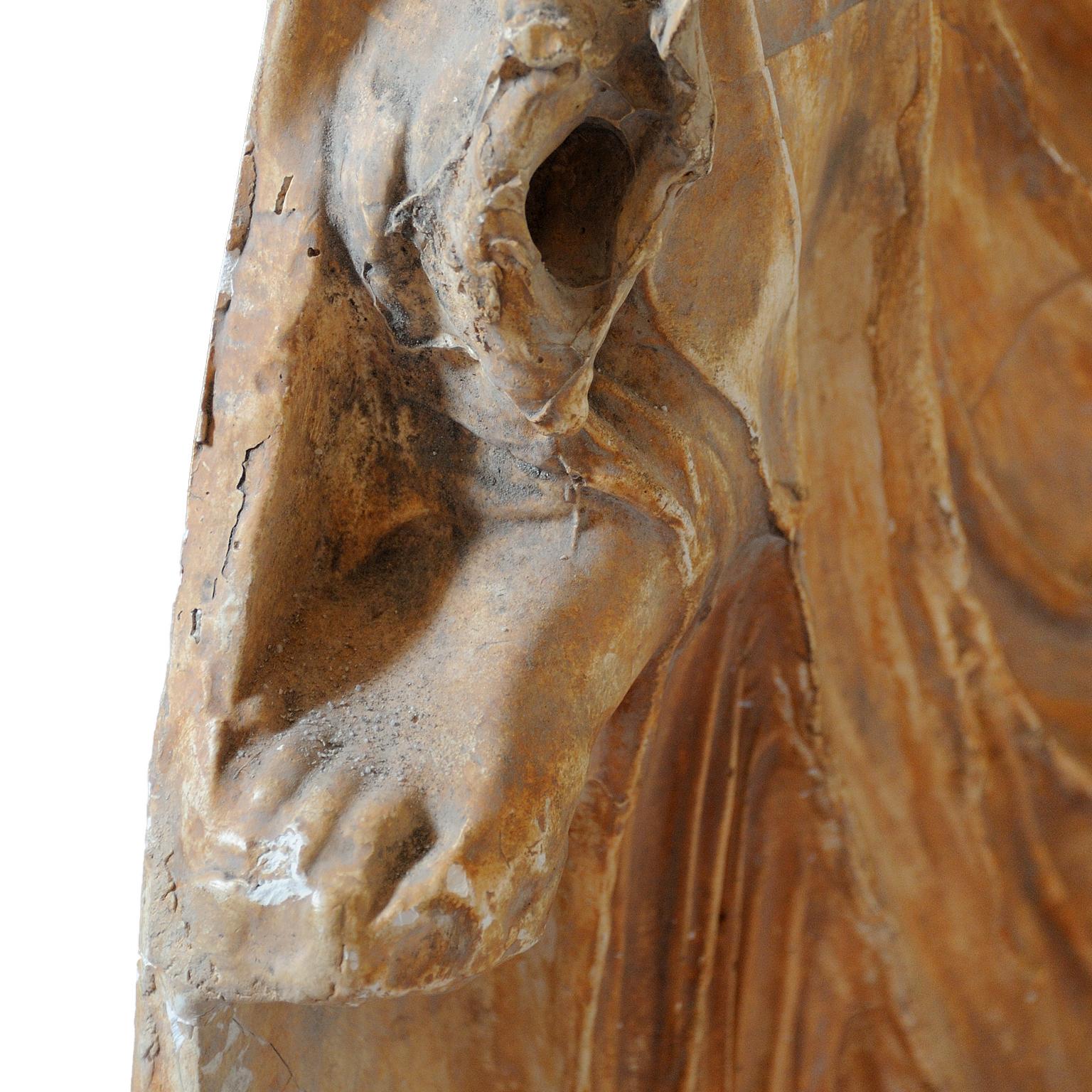 Cast Large Early 19th Century Museum Plaster Copy of the Greek 'Winged Goddess' Nike For Sale