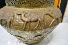 Large Early 19th Century North African Brass Jardinière Pot