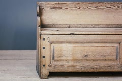 Large Early 19th Century Northern Swedish Pine Box Settle