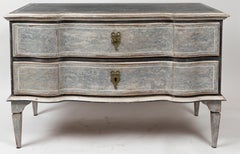 Large Early 19th Century Pair of Baltic Baroque Painted Chests