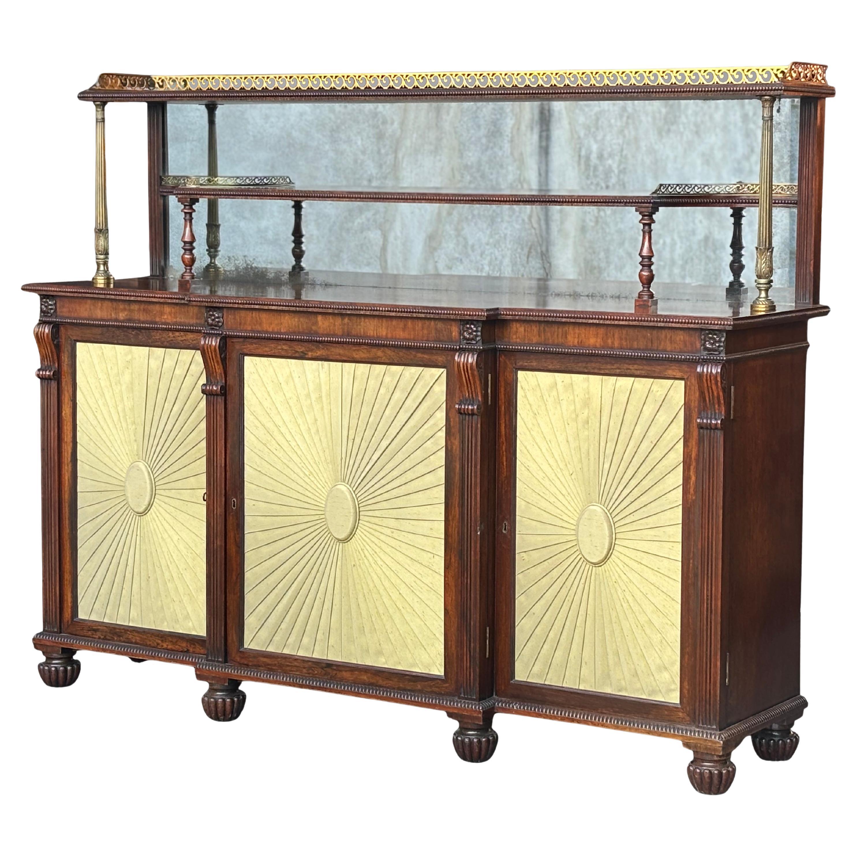 Large Early 19th Century Regency Period Rosewood Chiffonier Sideboard For Sale