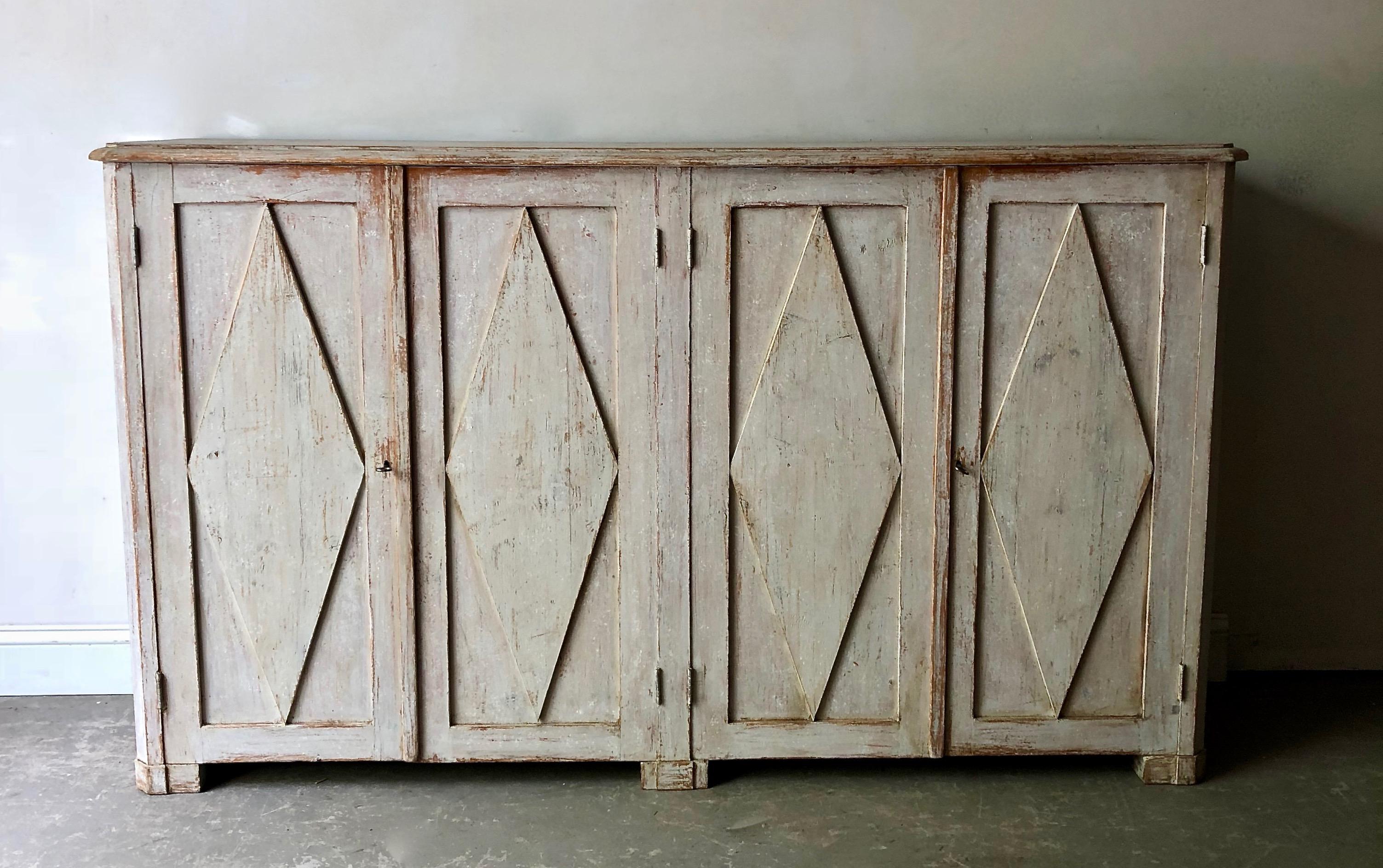 Hand-Carved Large Early 19th Century Swedish Gustavian Period Sideboard