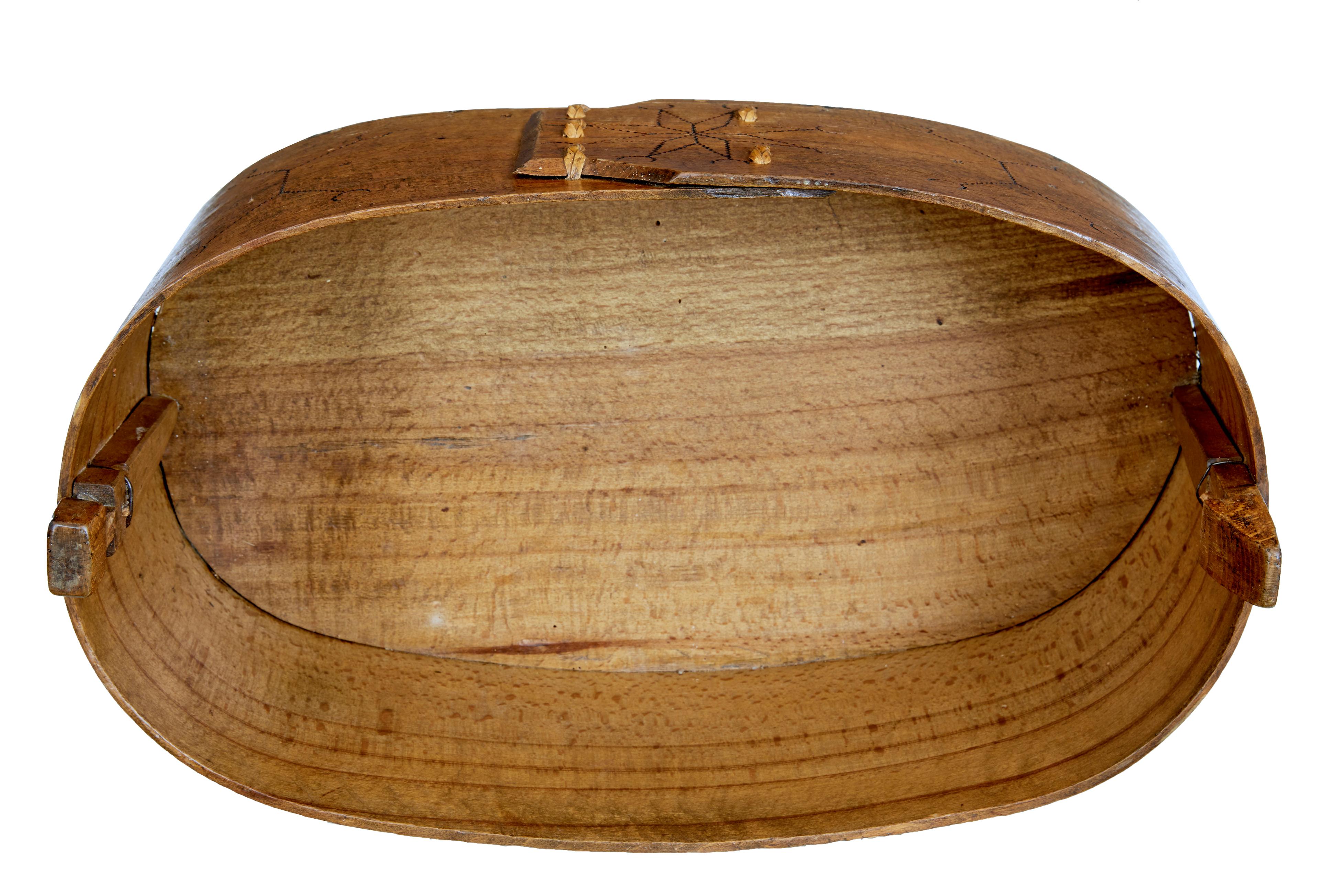 Rustic Large Early 19th Century Swedish Tine Bentwood Box