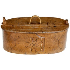 Large Early 19th Century Swedish Tine Bentwood Box