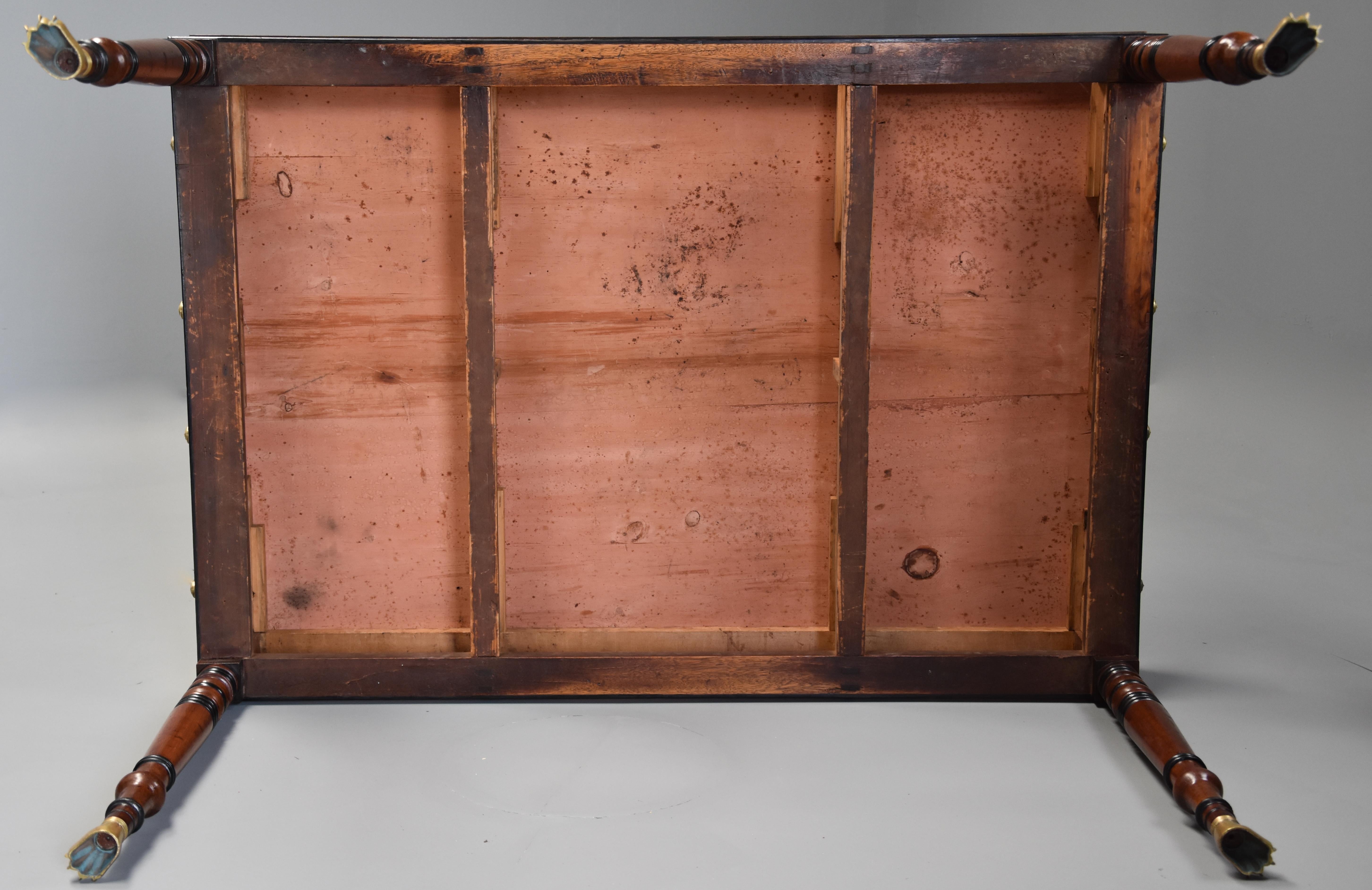 Large Early 19th Century Regency Six-Drawer Writing Table of Fine Patina For Sale 9