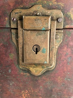 Large Early 20th C. Abercrombie & Fitch Copper Equestrian / Fishing Tackle Box