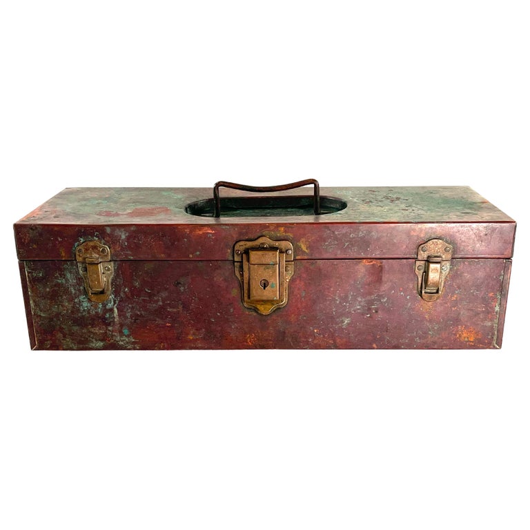 Large Early 20th C. Abercrombie & Fitch Copper Equestrian / Fishing Tackle Box Large Early 20th C. Abercrombie & Fitch Copper Equestrian / Fishing Tackle Box