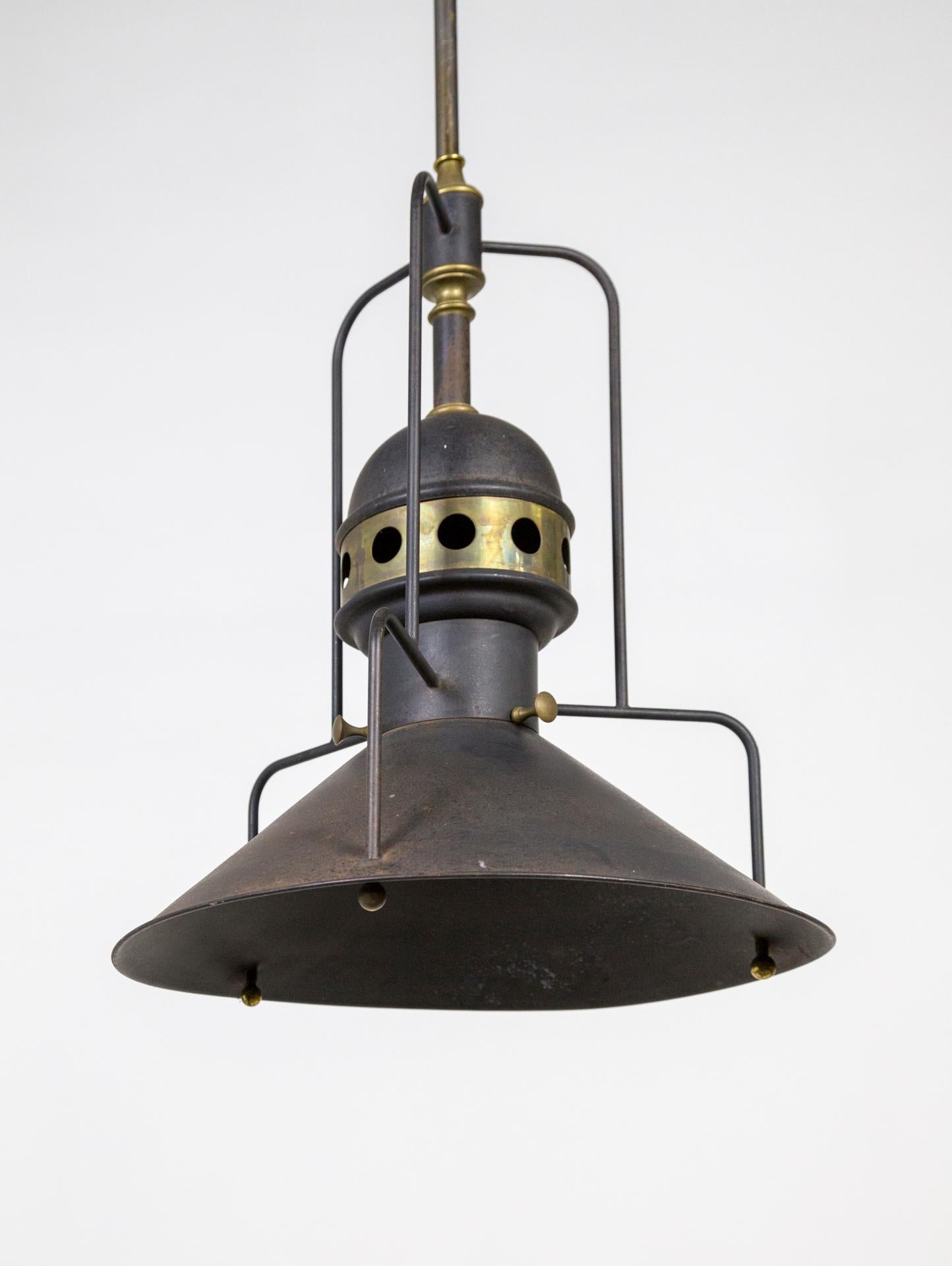 Large Early 20th Century Industrial Cog Pendant Light For Sale 1