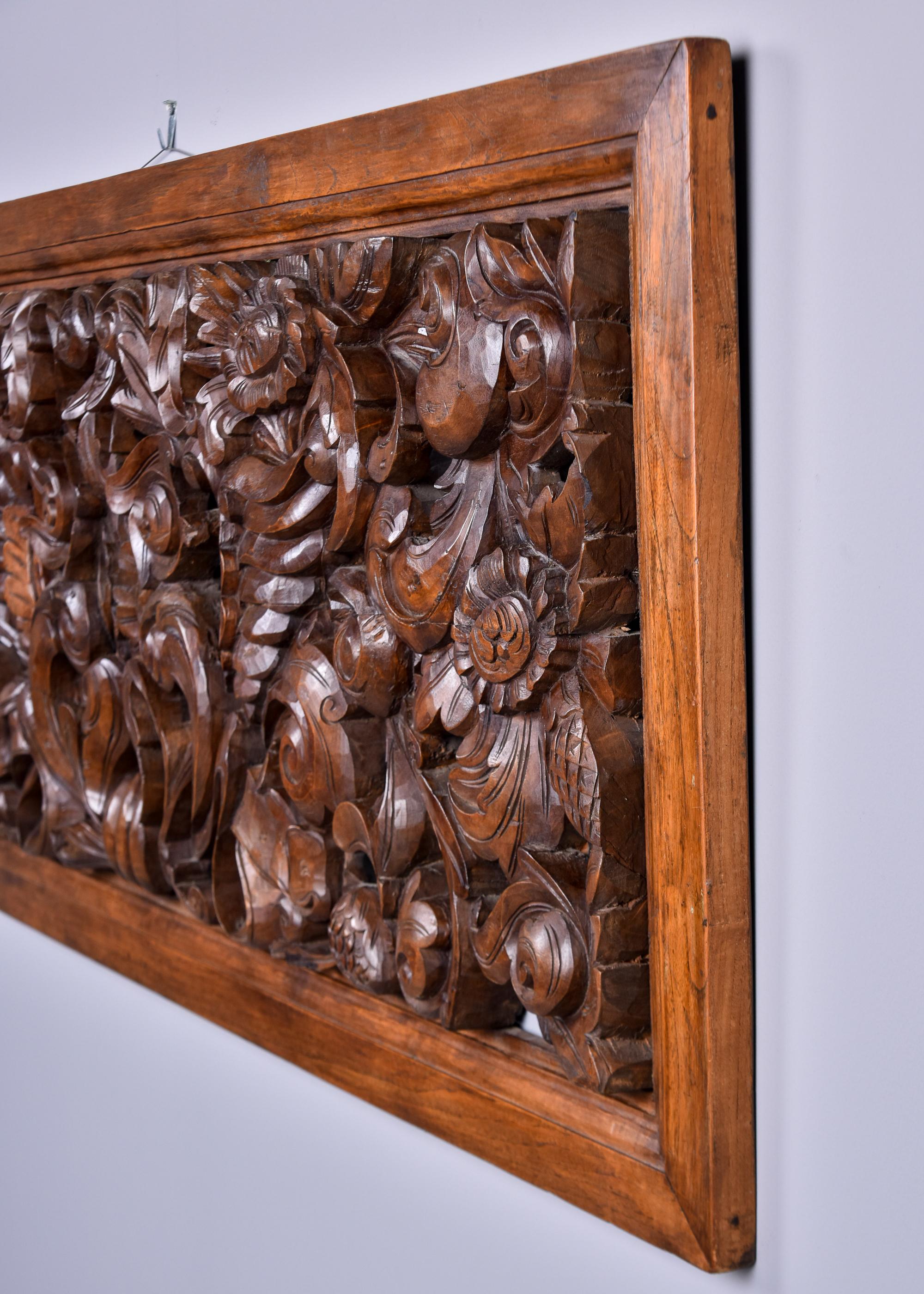 Large Early 20th C Intricately Hand Carved Walnut Panel For Sale 4