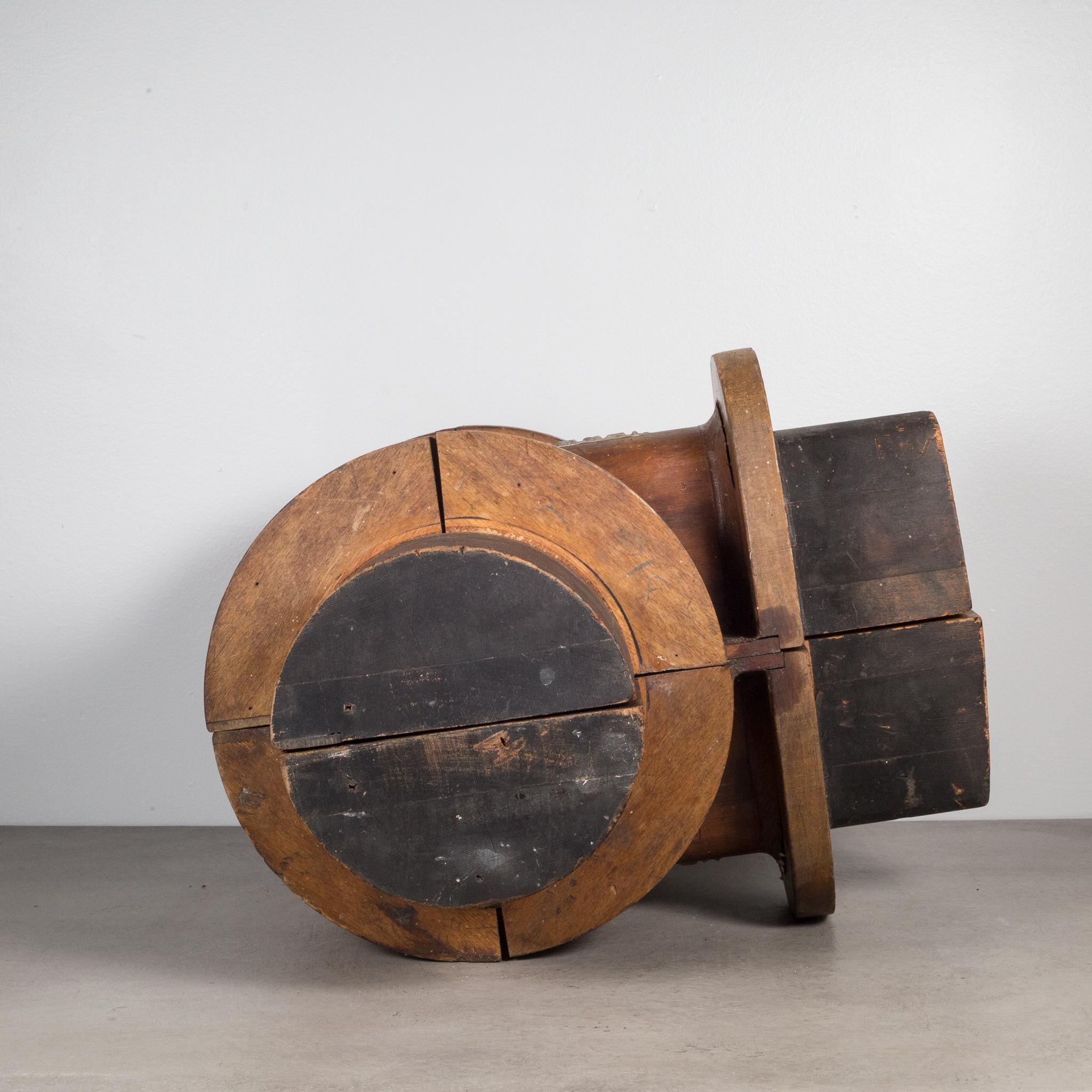 Industrial Large Early 20th C, Wooden Foundry Mold, c.1900