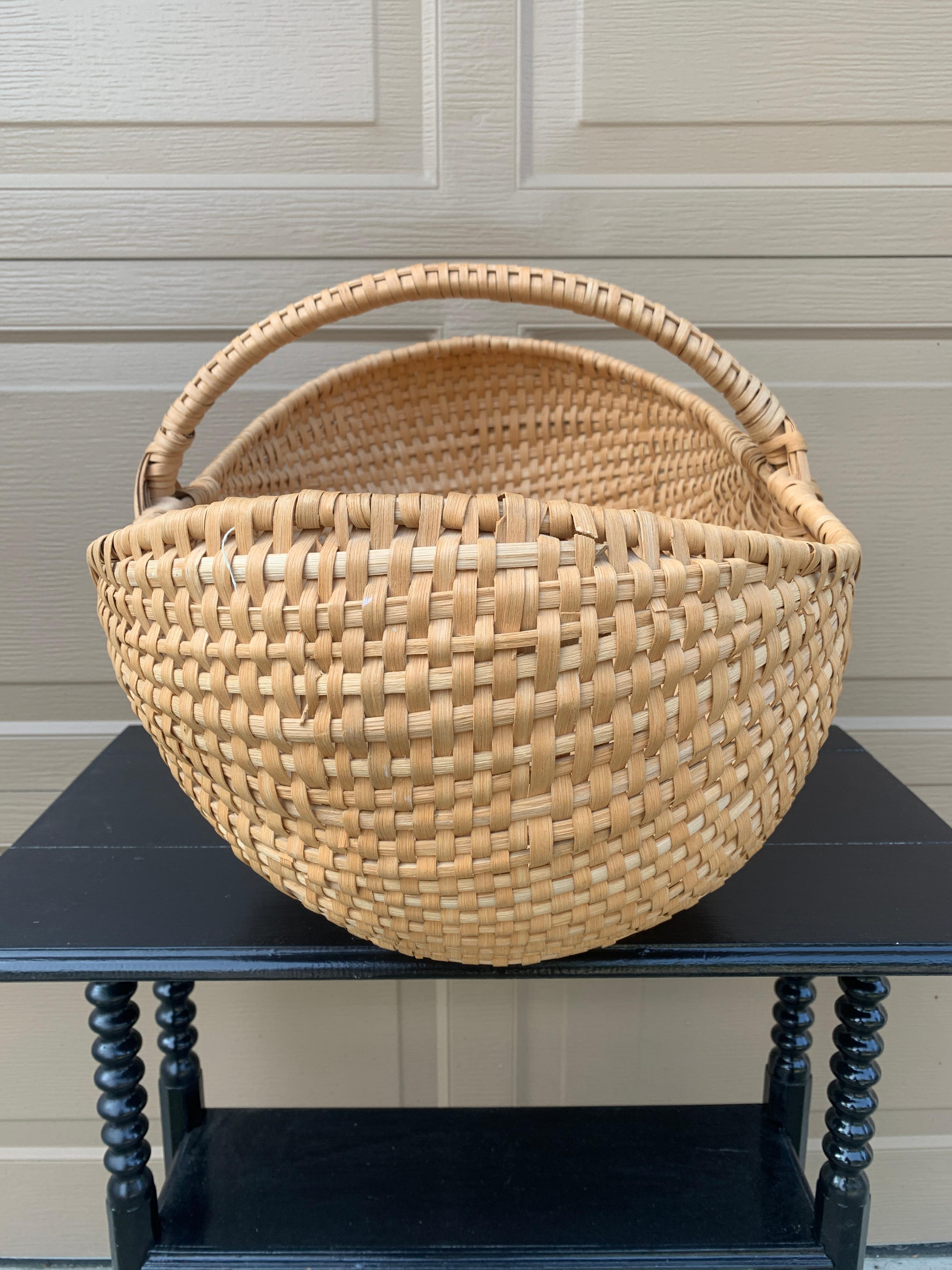 Grand panier à fesses en Oak Oak Splint du début du 20e siècle américain en vente 4
