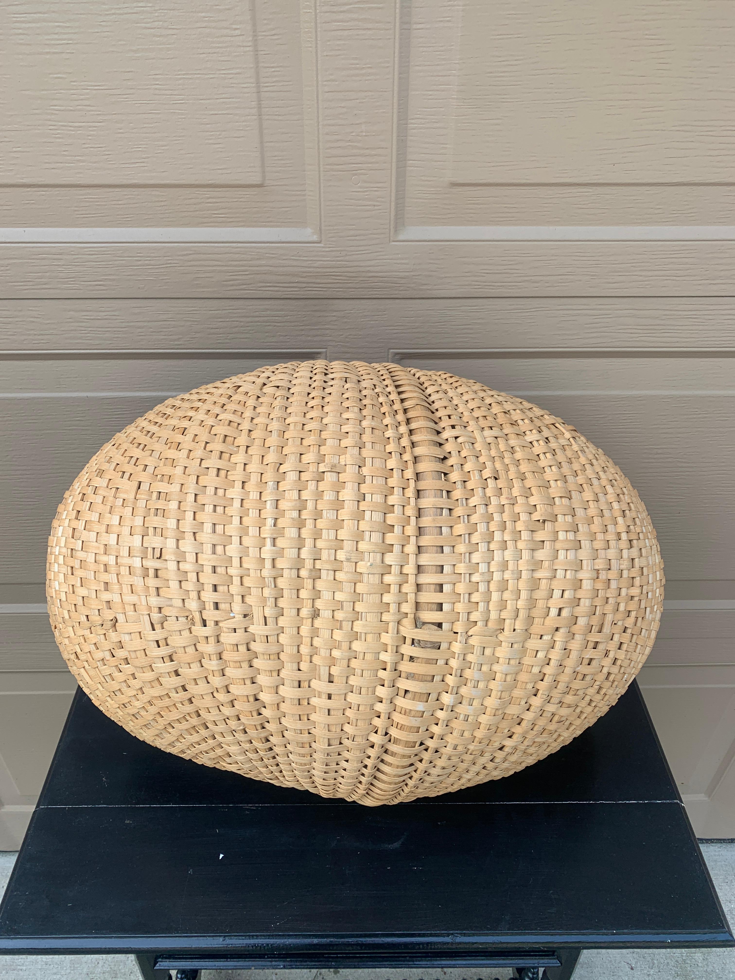 Grand panier à fesses en Oak Oak Splint du début du 20e siècle américain en vente 5
