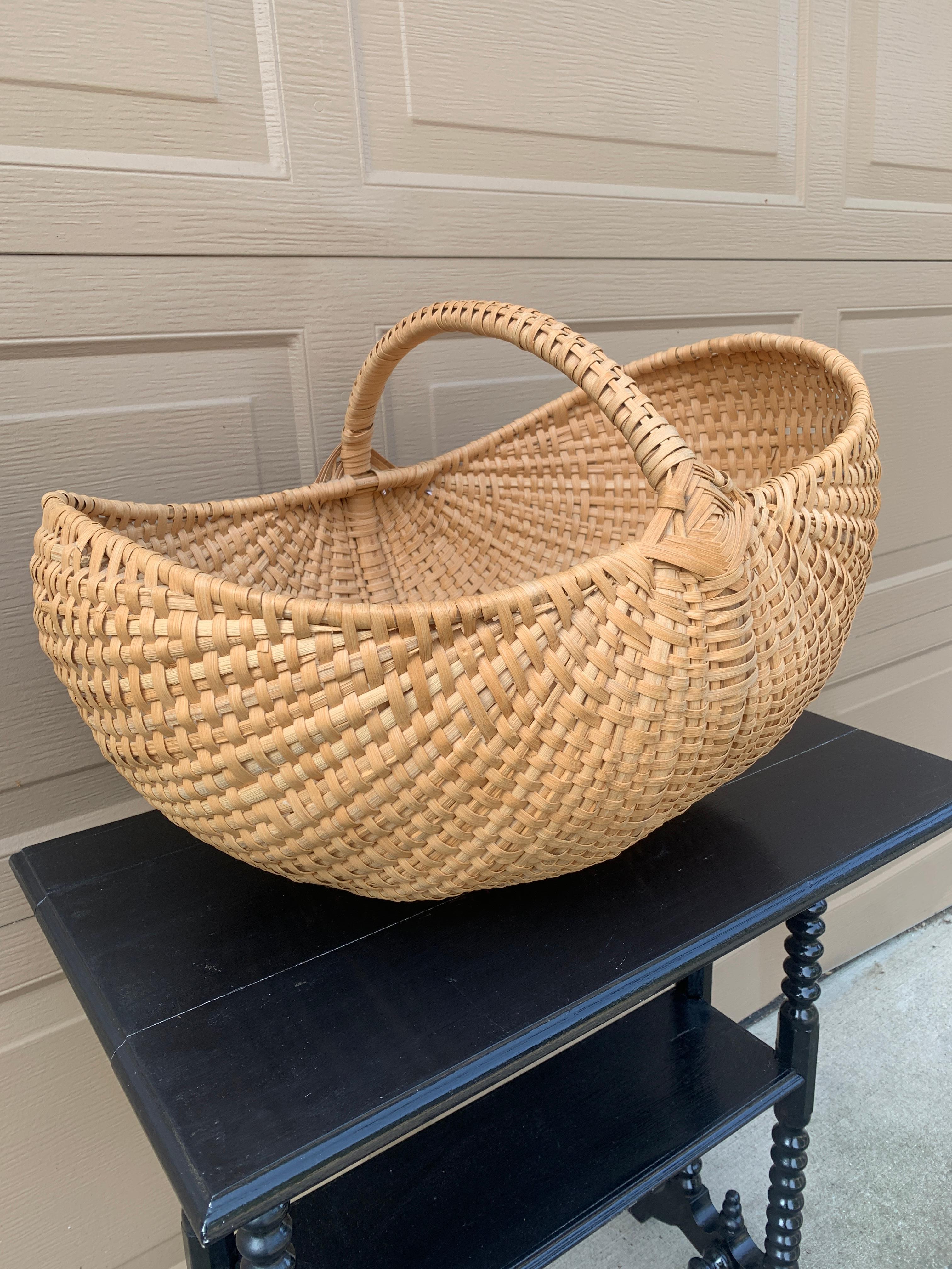20ième siècle Grand panier à fesses en Oak Oak Splint du début du 20e siècle américain en vente