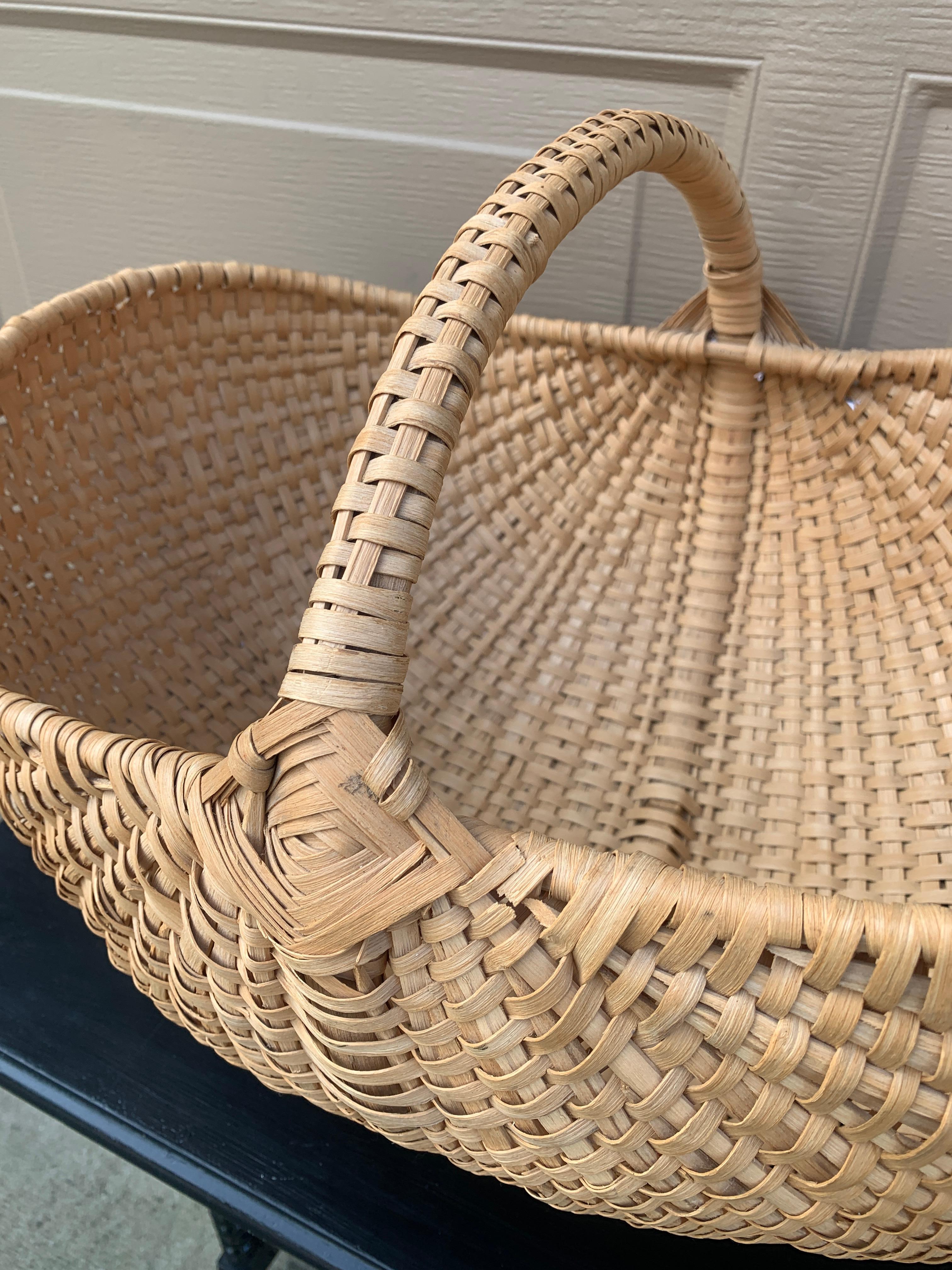 Grand panier à fesses en Oak Oak Splint du début du 20e siècle américain en vente 1