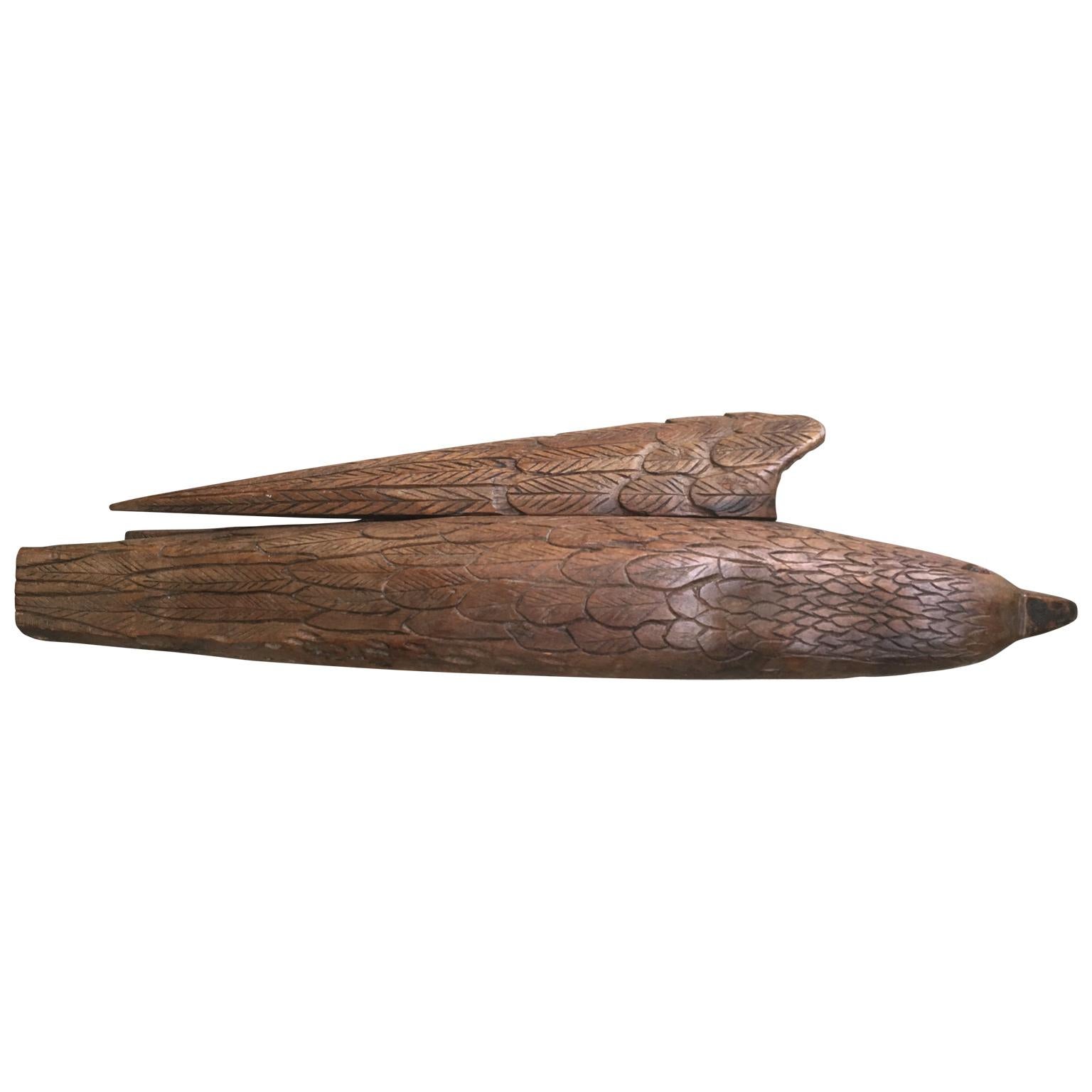 Große belgische Adler-Skulptur aus Eiche, Volkskunst des frühen 20. Jahrhunderts (Handgeschnitzt) im Angebot
