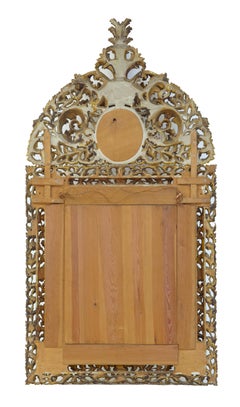 Large Early 20th Century Carved Wood Baroque Influenced Cushion Mirror