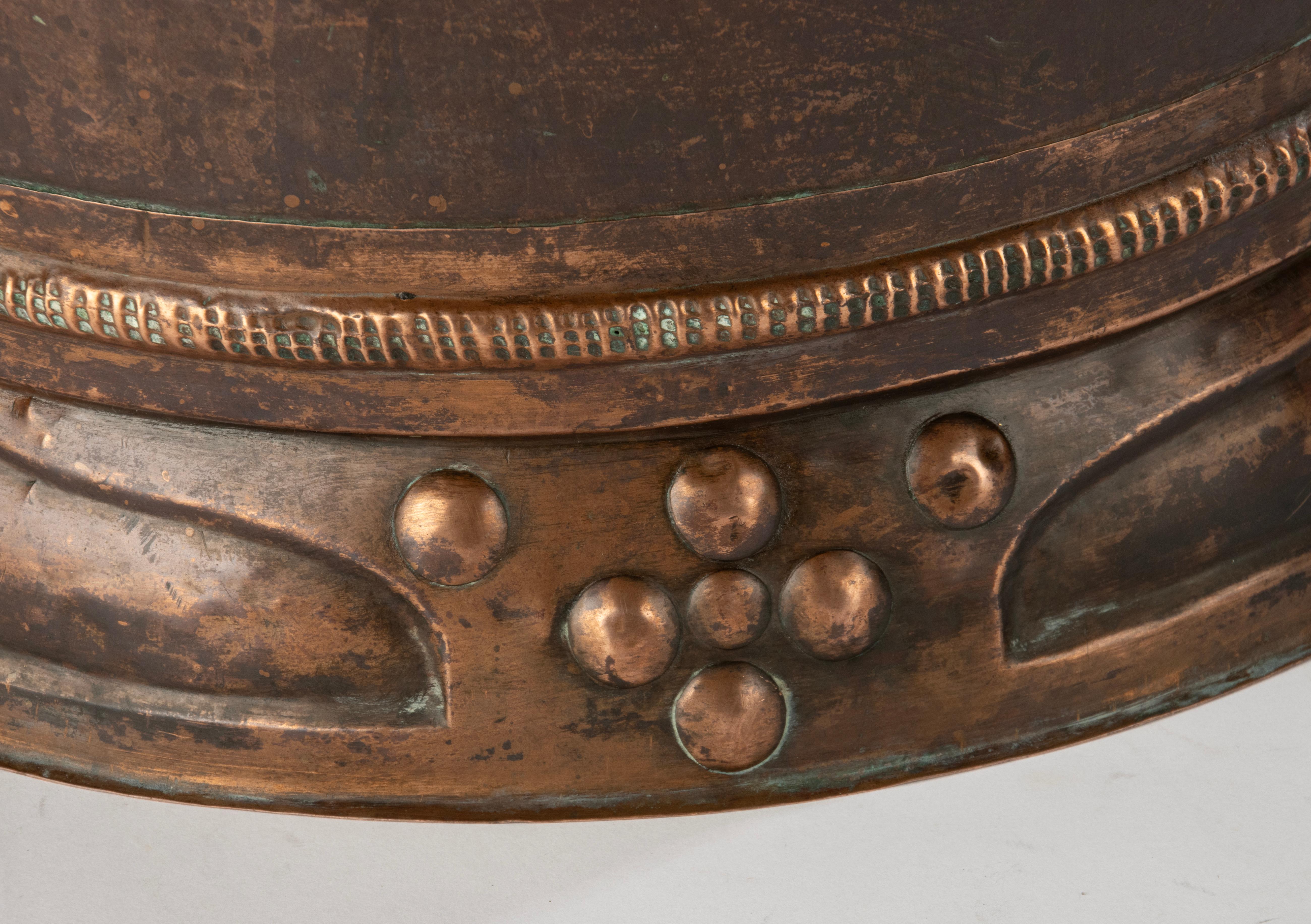 Large Early 20th Century Champagne Bottle Bucket - Arts & Crafts - Copper For Sale 9