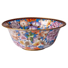 Large Early 20th Century Chinese Cloisonné Enamel Bowl, Qing Dynasty