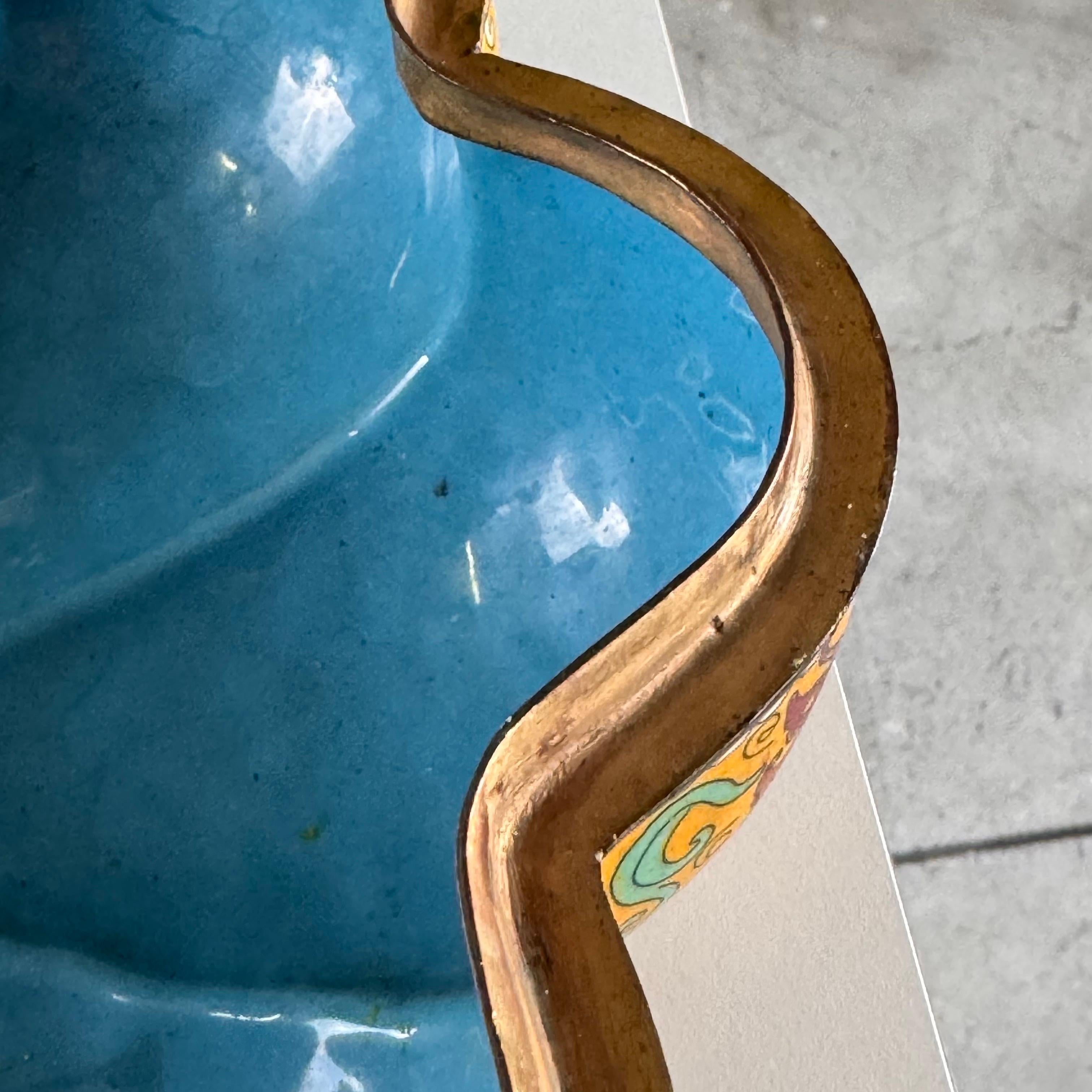 Large Early 20th-Century Chinese Cloisonné Pumpkin Box/Centerpiece, 1910s 7