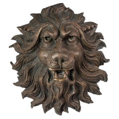 Large Early 20th Century Copper Lion Mask