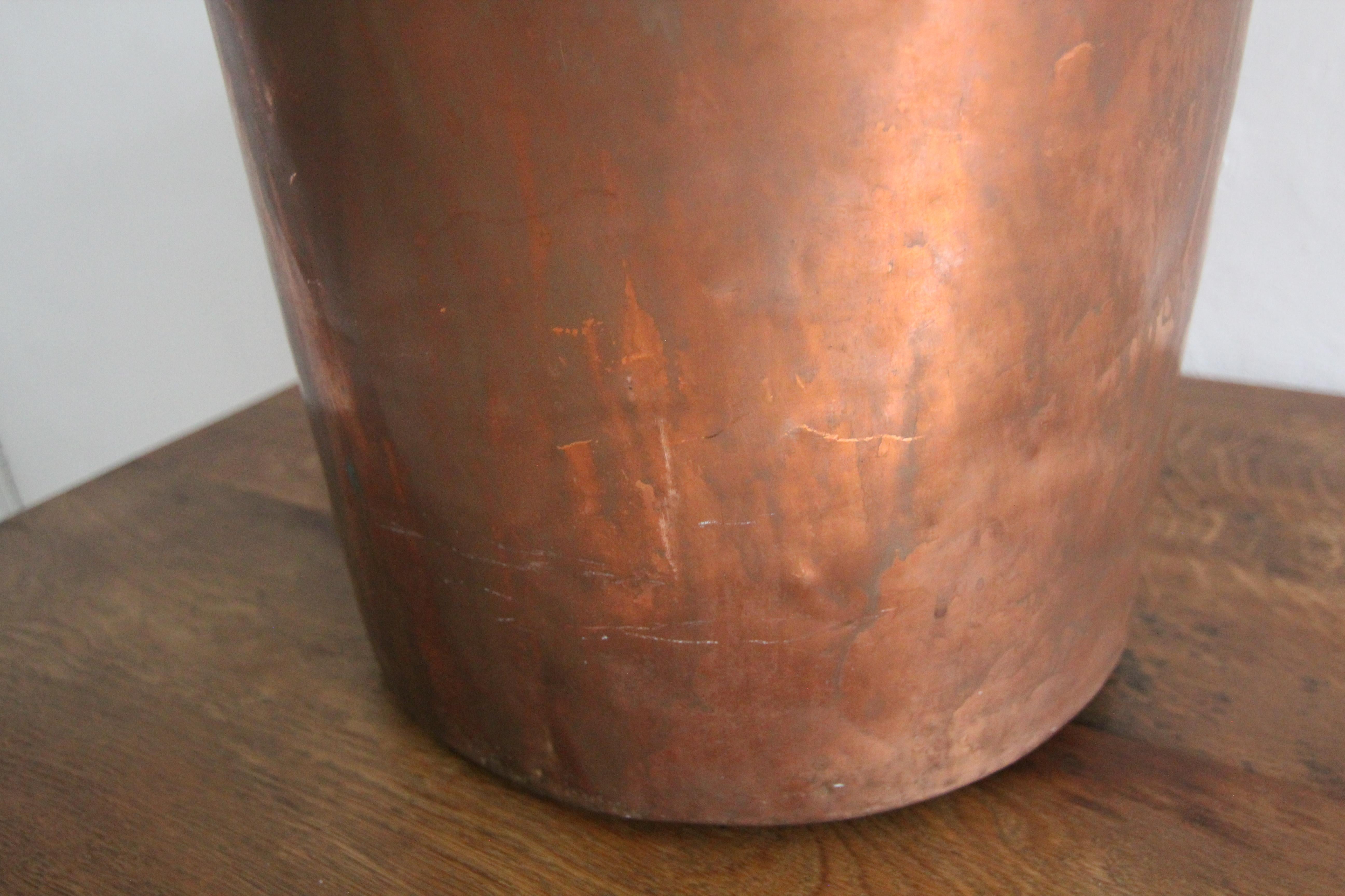 Large Early 20th Century Copper Pot with Lid 12