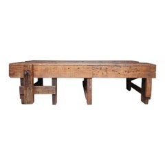 Large Early 20th Century Double Sided Industrial Work Table