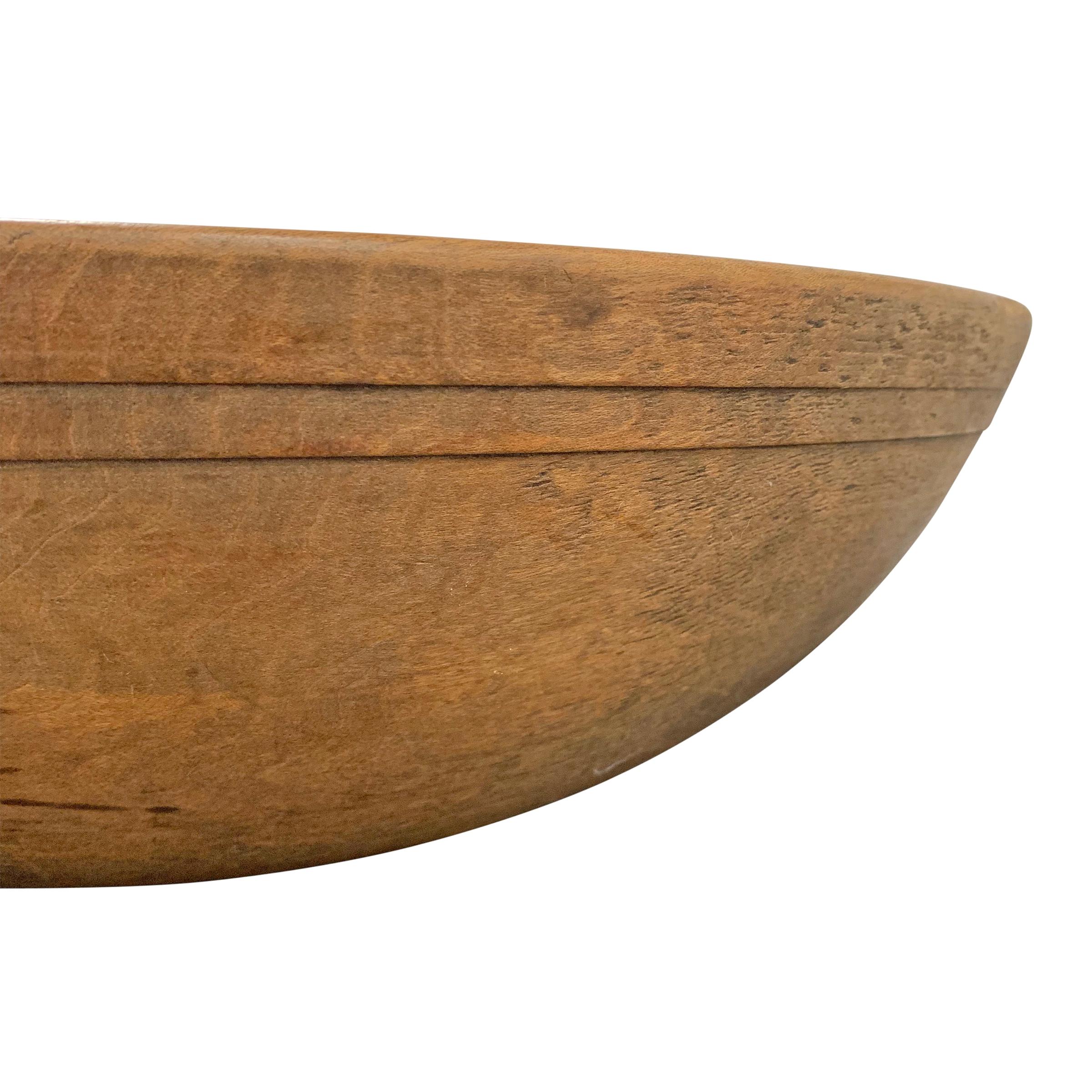 Maple Large Early 20th Century Dough Bowl