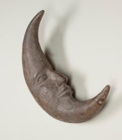 Grande lune croissante en bois sculpté anglais du début du XXe siècle