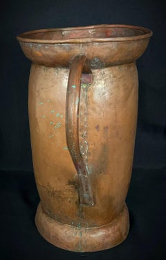 Large Early 20th Century French Copper Pitcher or Umbrella Stand - 2Y452