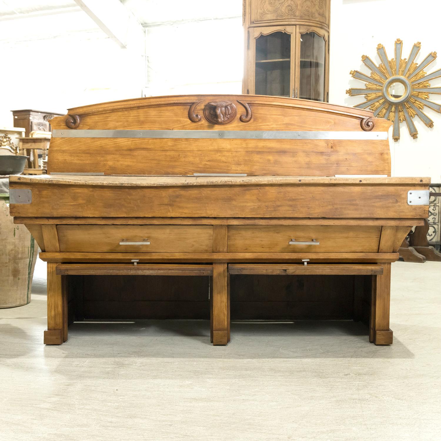 Hand-Crafted Large Early 20th Century French Double Billot de Boucher or Butcher Block For Sale