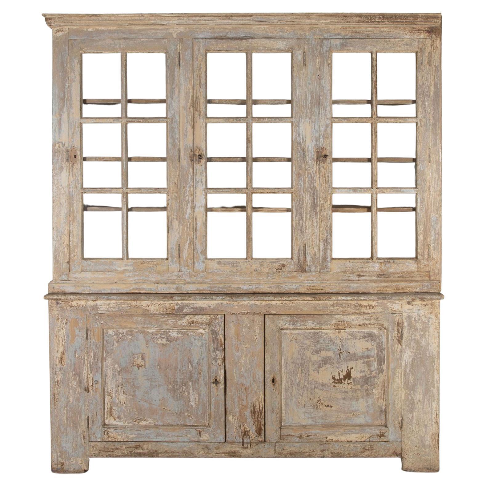 Large Early 20th Century French Glazed Buffet a Deux Corps For Sale