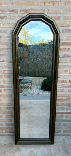 Large Early 20th Century French Mirror in Brass, 1940s