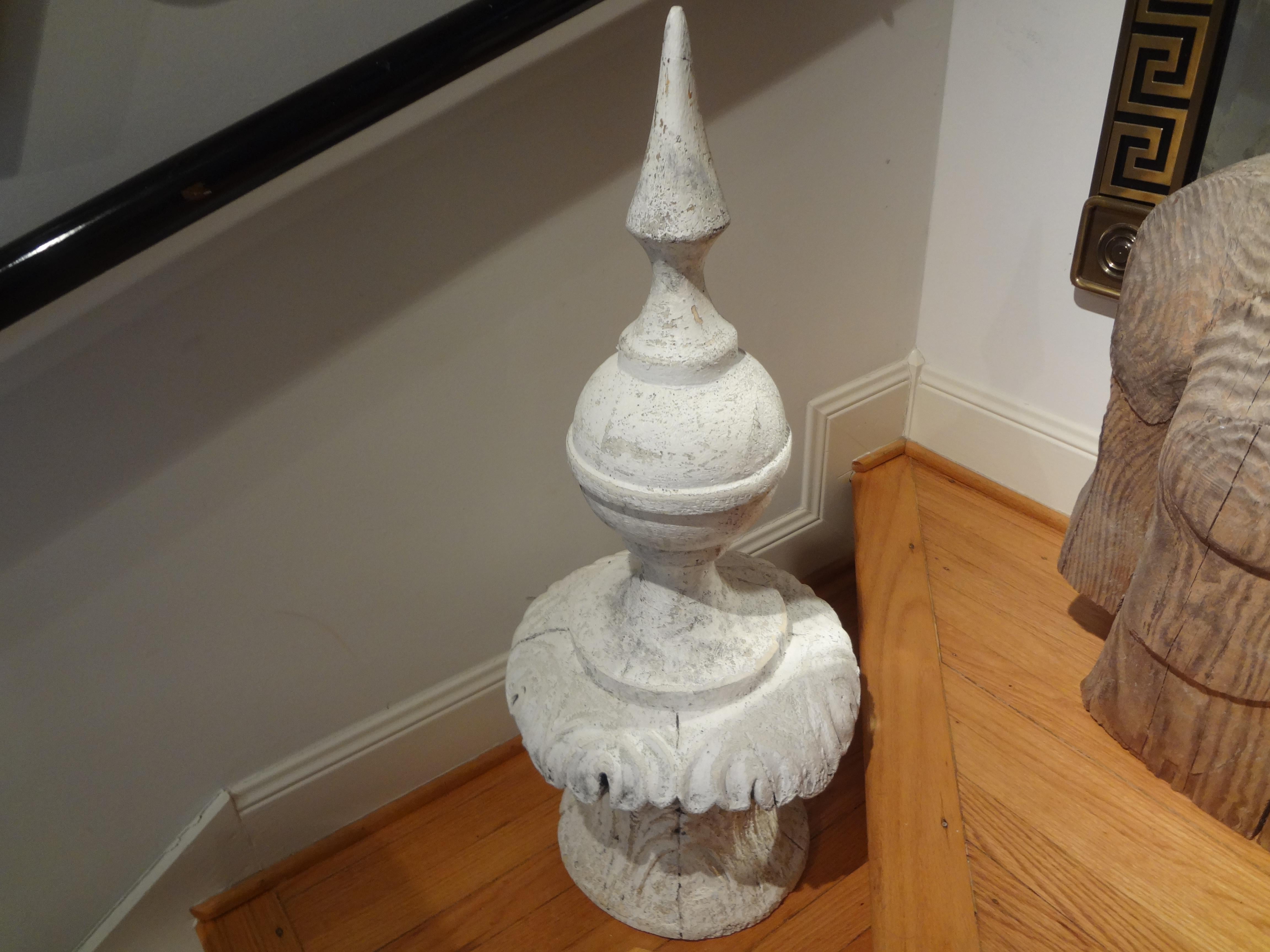 Painted Large Early 20th Century French Neoclassical Style Garden Finial