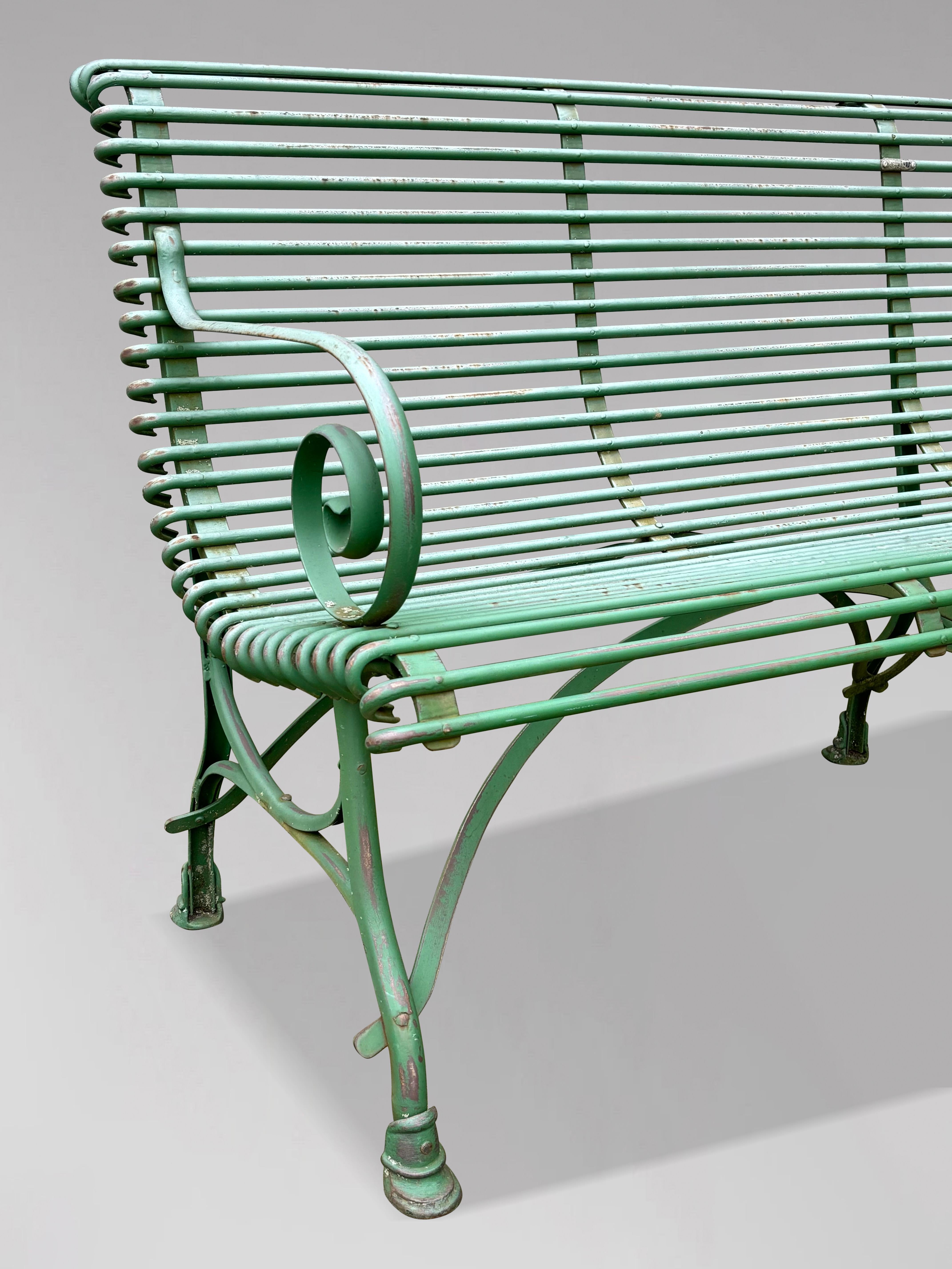 Large Early 20th Century French Painted Iron Garden Bench from Arras 1