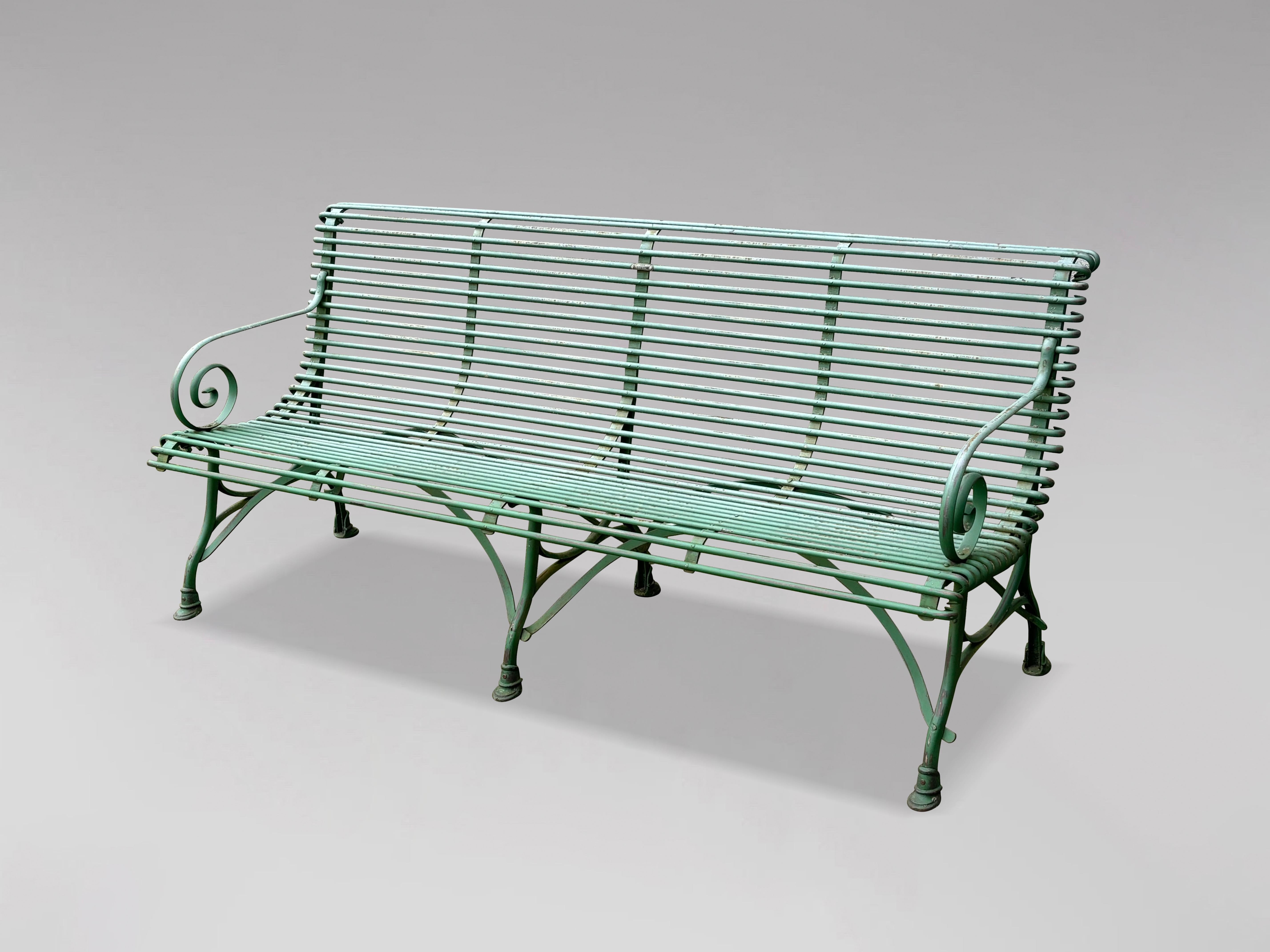 Large Early 20th Century French Painted Iron Garden Bench from Arras 4