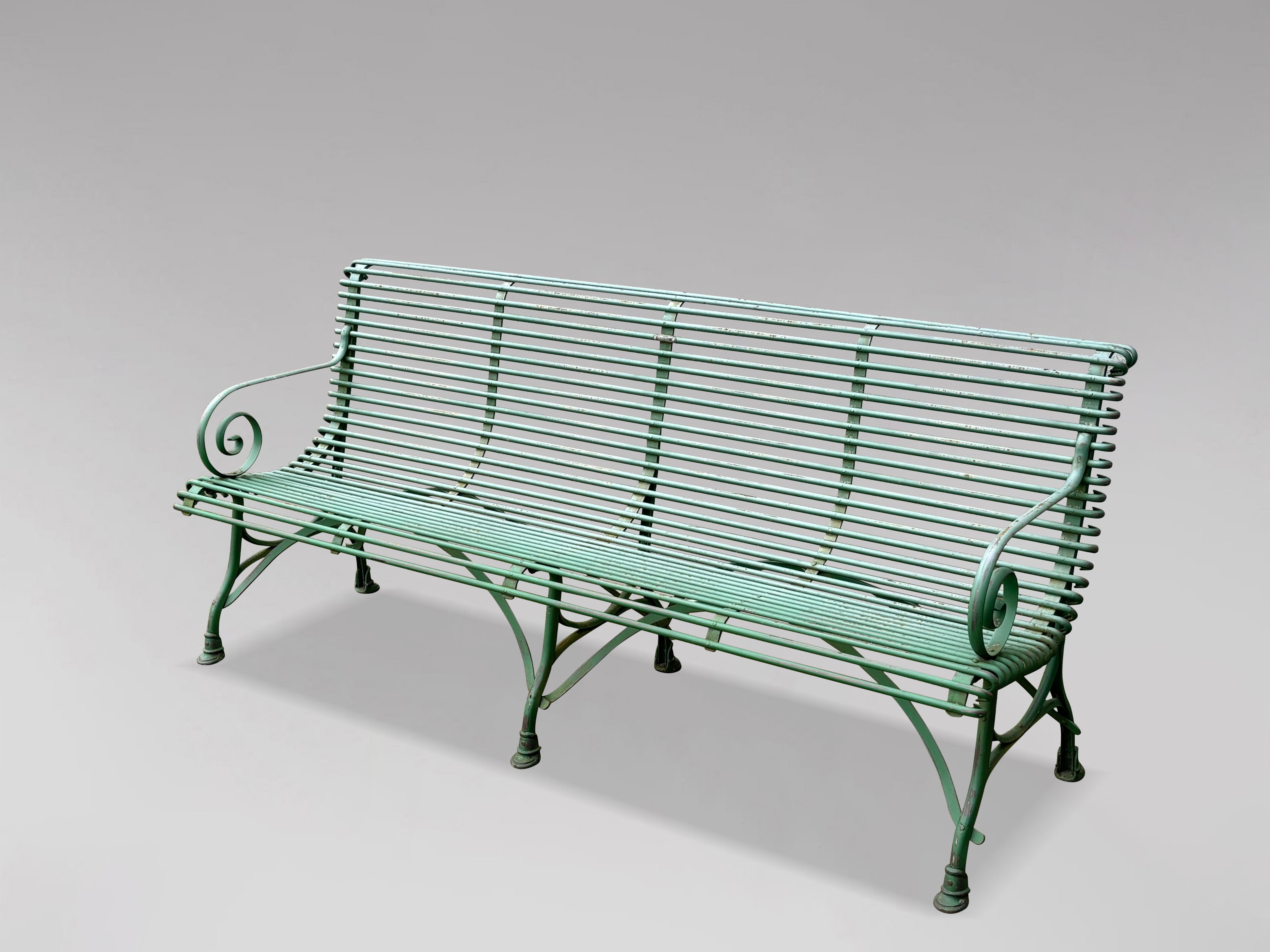 Large Early 20th Century French Painted Iron Garden Bench from Arras 5