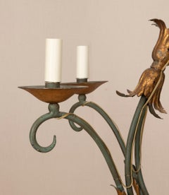 Large Early 20th Century French Wrought Iron Chandelier