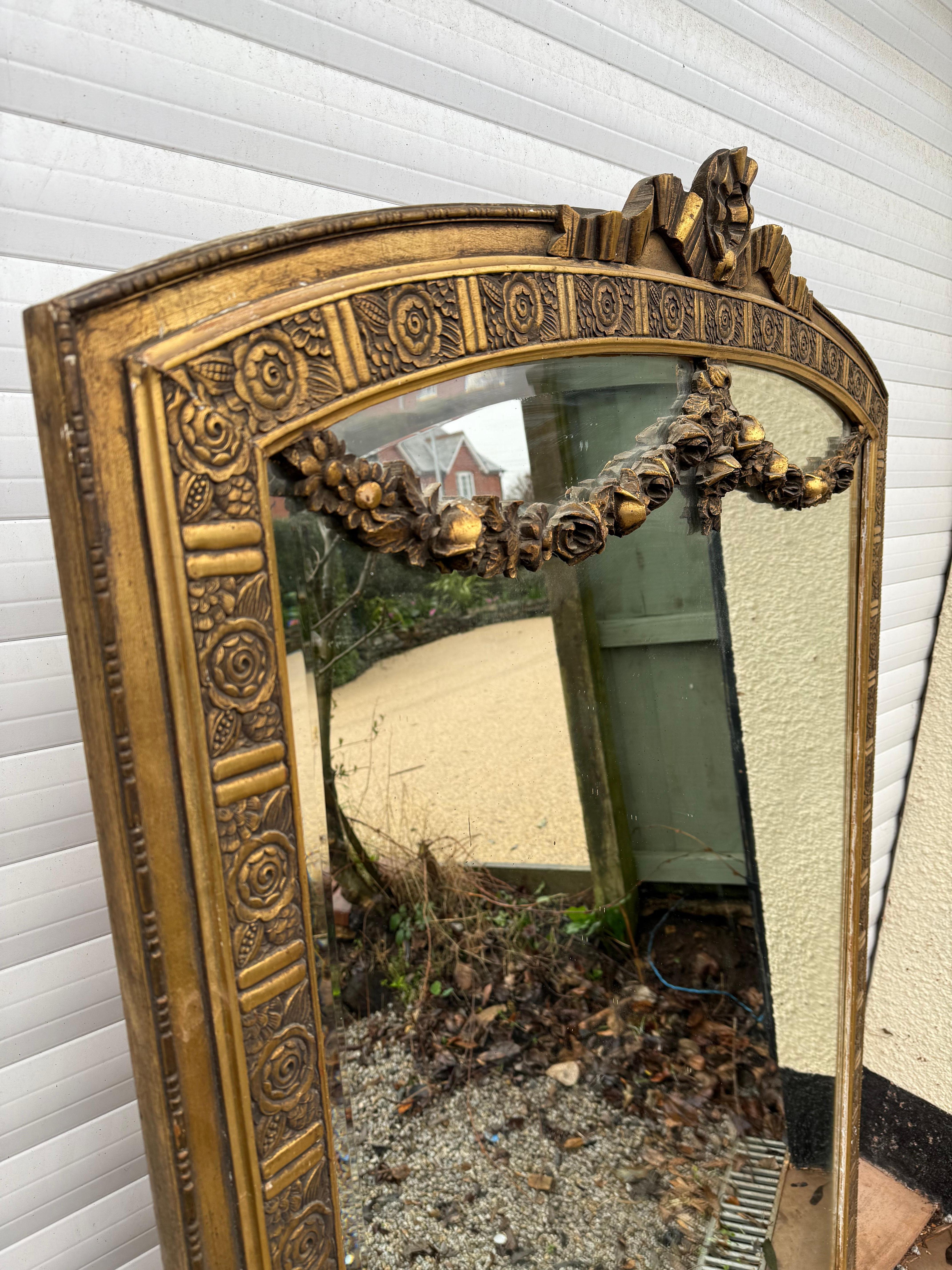 Large early 20th century gilded over mantle , Art Deco 8