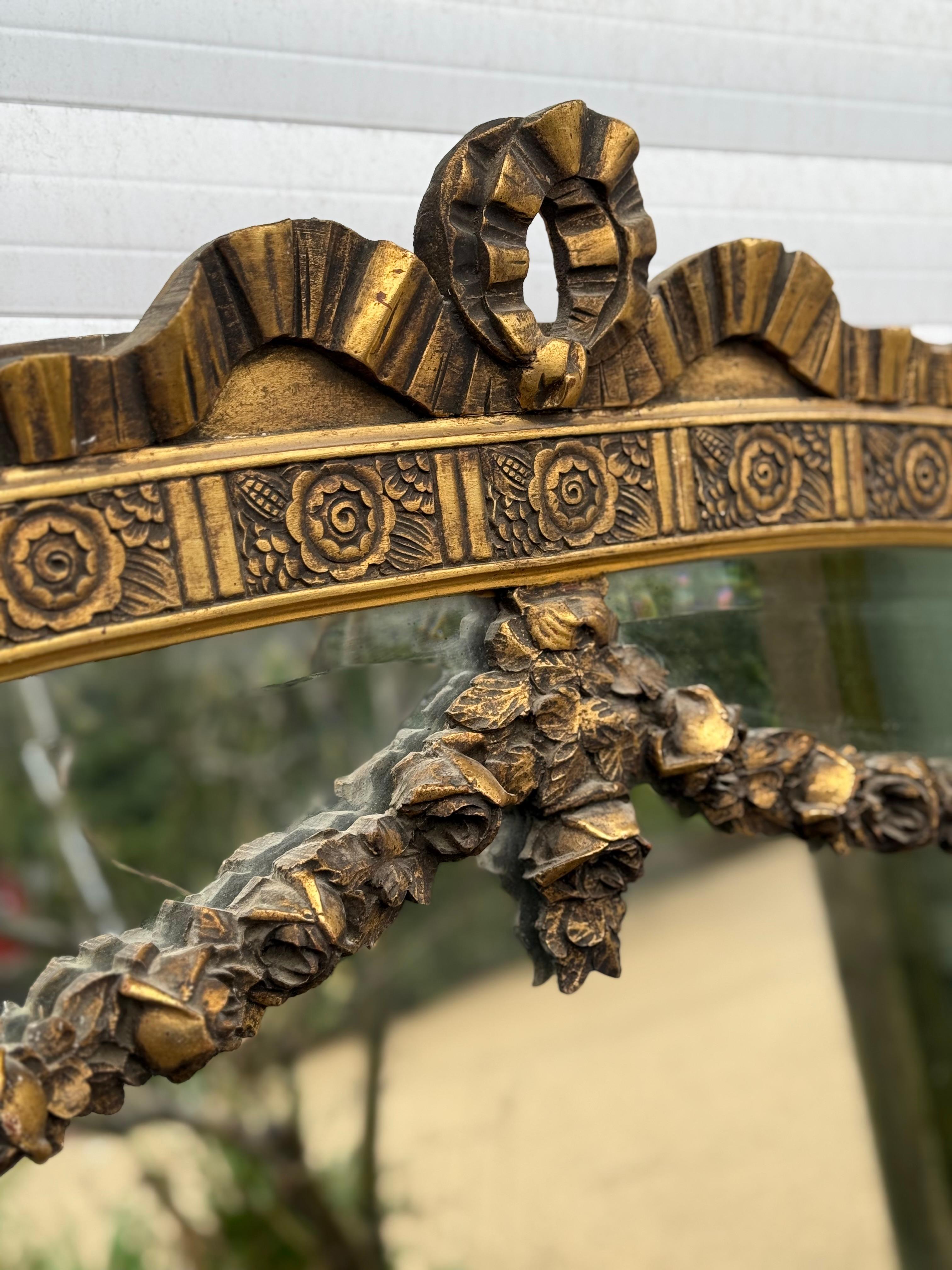 Early 20th Century Large early 20th century gilded over mantle , Art Deco